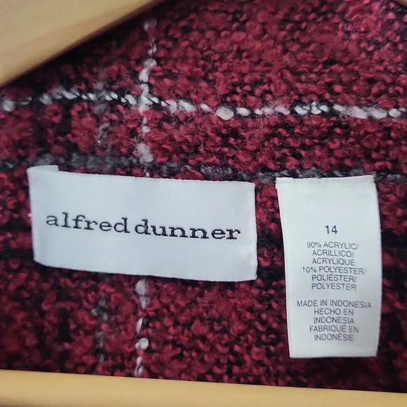 🛍Alfred Dunner Vintage‎ Plaid Boucle Lined Lightweight Jacket Womens 14 - Picture 4 of 6